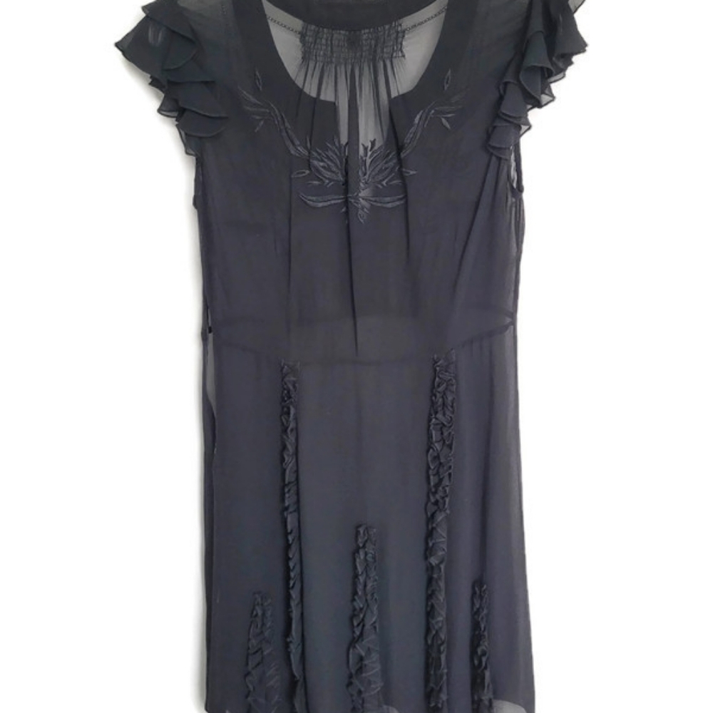 Temperly London Black Sheer Dress, Size 8 - Picture 15 of 16
